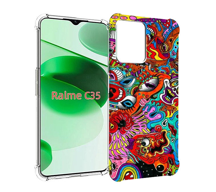 

Чехол MyPads разные абстракции яркие для Realme C35 / Narzo 50A Prime, Прозрачный, Tocco