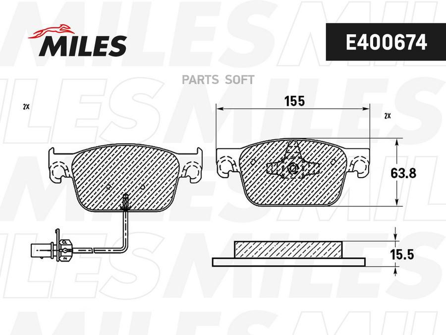 

Колодки Тормозные Аudi А4 15-/А5 16- Передние MILES e400674