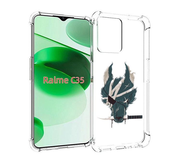 

Чехол MyPads волк-разбойник для Realme C35 / Narzo 50A Prime, Прозрачный, Tocco
