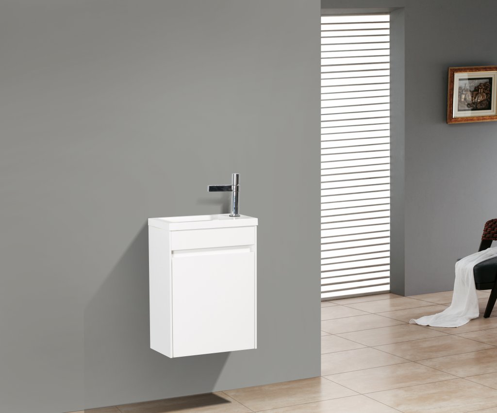

База под раковину подвесная, левостороннее исполнение PIETRA MINI-460-1A-SO-BL-L, Bianco L