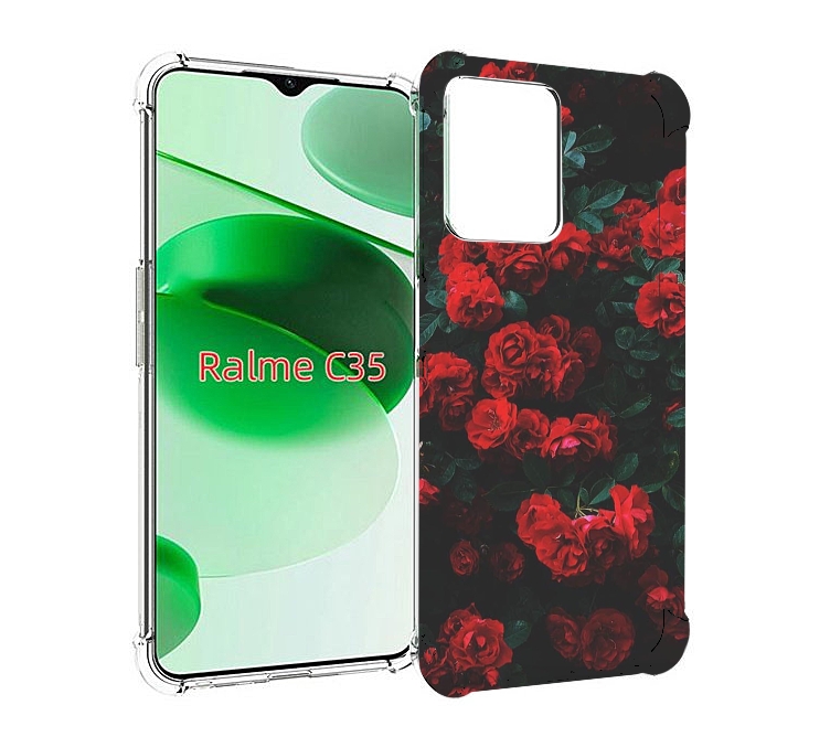 

Чехол MyPads розы-в-листьях для Realme C35 / Narzo 50A Prime, Прозрачный, Tocco