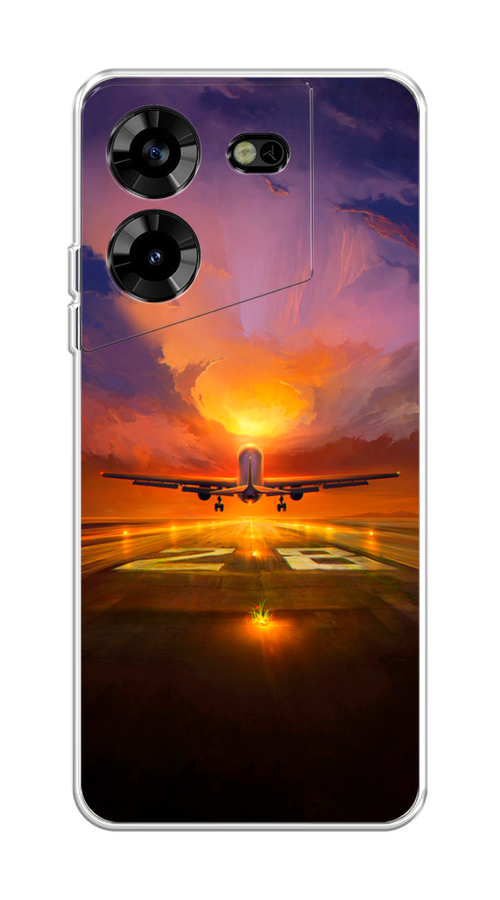 

Чехол на Tecno Pova 5 "Самолет на посадке", Оранжевый;синий, 303950-6