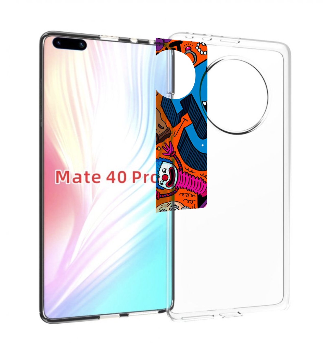 

Чехол Mypads Funky-Decor Для Huawei Mate 40 Pro (Noh-Nx9), Прозрачный, Tocco