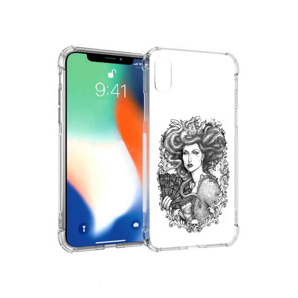 

Чехол MyPads Tocco для Apple iPhone XS Max медуза черно белый (PT117540.614.472), Прозрачный, Tocco