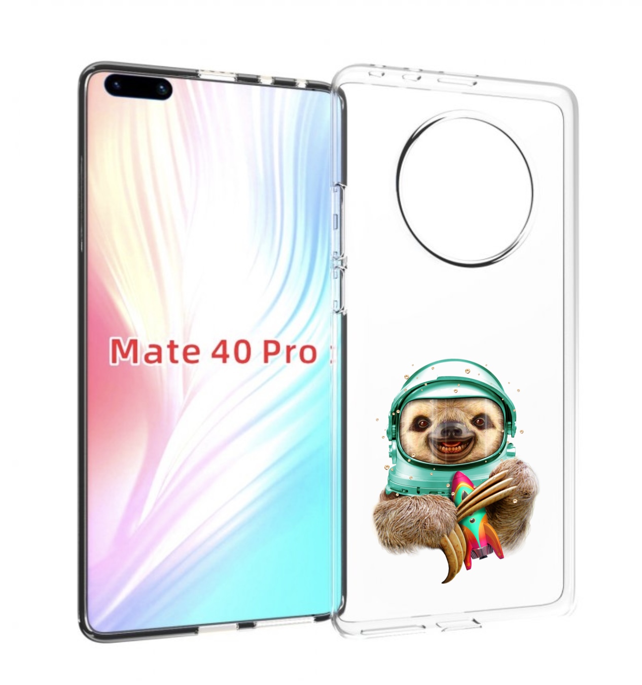 

Чехол MyPads Ленивец астронавт для Huawei Mate 40 Pro (NOH-NX9), Прозрачный, Tocco
