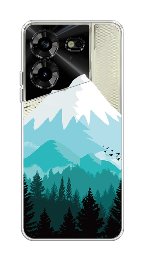 

Чехол на Tecno Pova 5 "Синяя снежная гора", Белый;голубой;бирюзовый, 303950-2