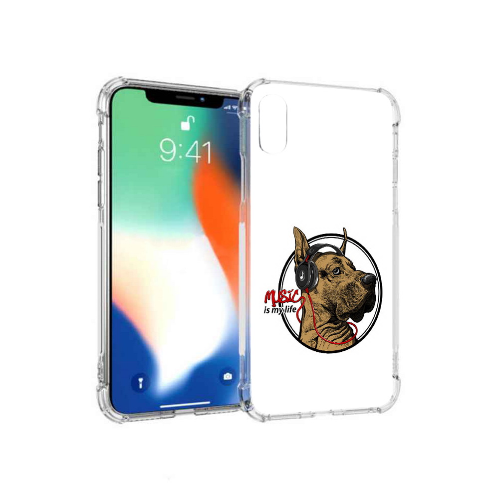 

Чехол MyPads Tocco для Apple iPhone XS Max музыкальная собака (PT117540.614.490), Прозрачный, Tocco