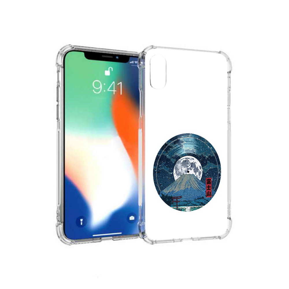 

Чехол MyPads Tocco для Apple iPhone XS Max нарисованная виниловая гора с луной, Прозрачный, Tocco