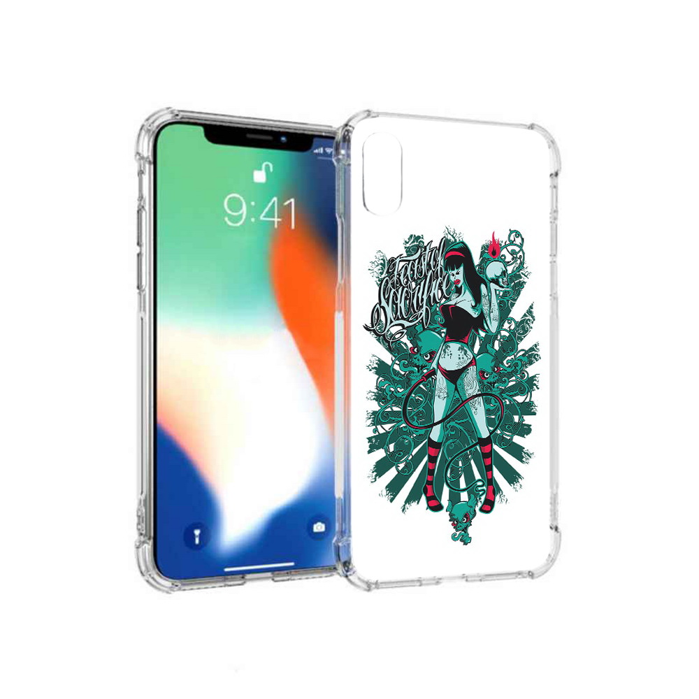 

Чехол MyPads Tocco для Apple iPhone XS Max нарисованная девушка в татуировках, Прозрачный, Tocco