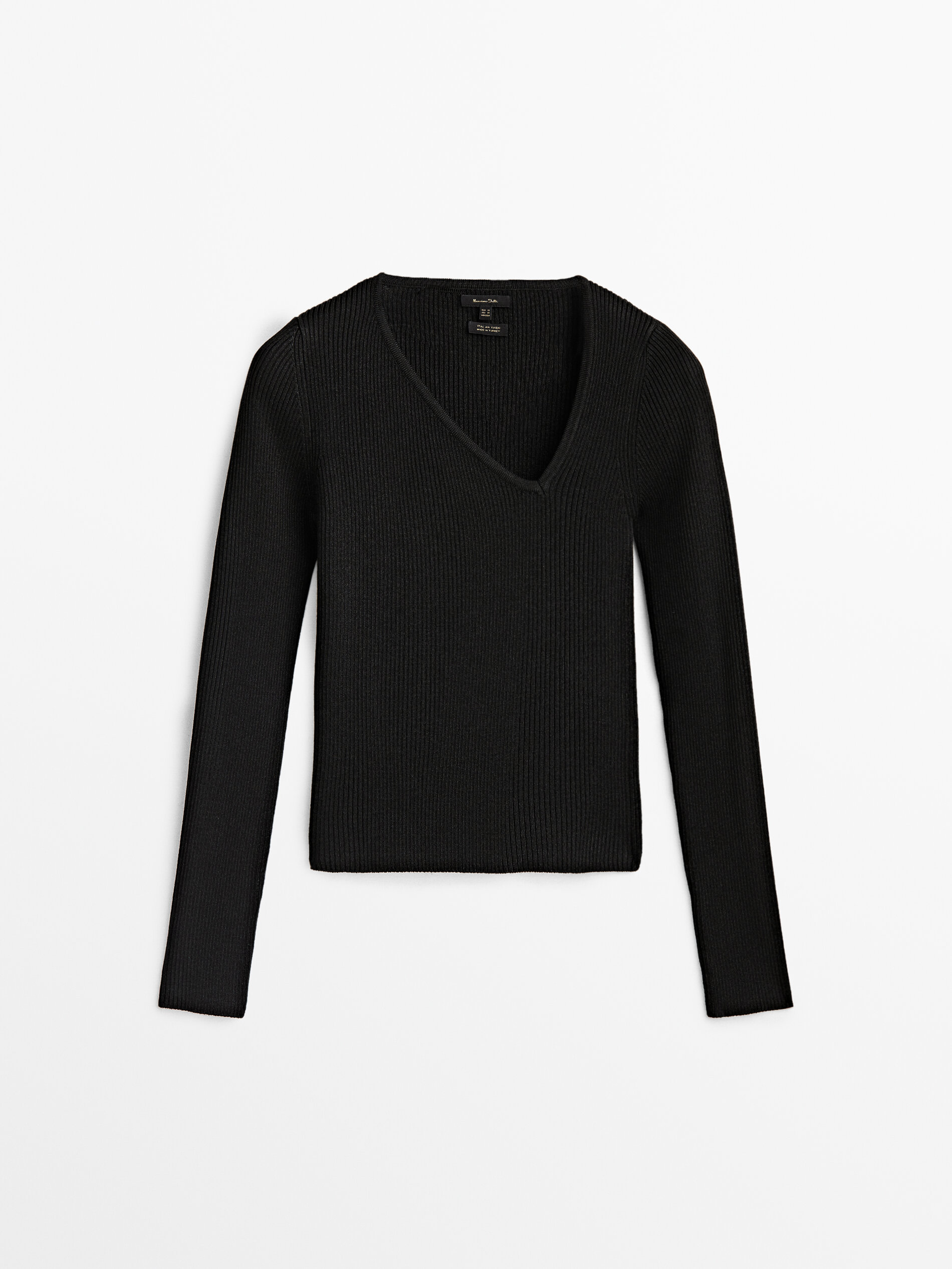 

Пуловер женский Massimo Dutti 05607636800 черный M, 05607636800