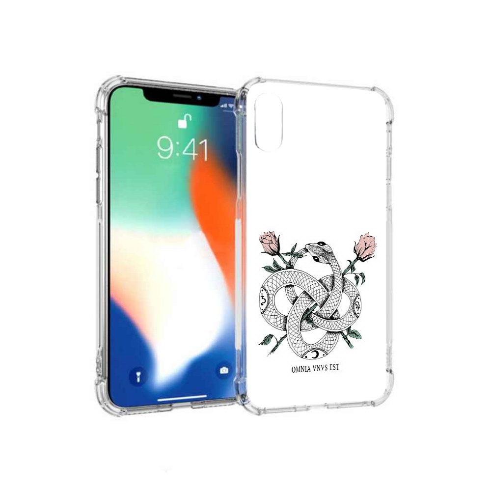 

Чехол MyPads Tocco для Apple iPhone XS Max нарисованная змея абстракция (PT117540.614.502), Прозрачный, Tocco