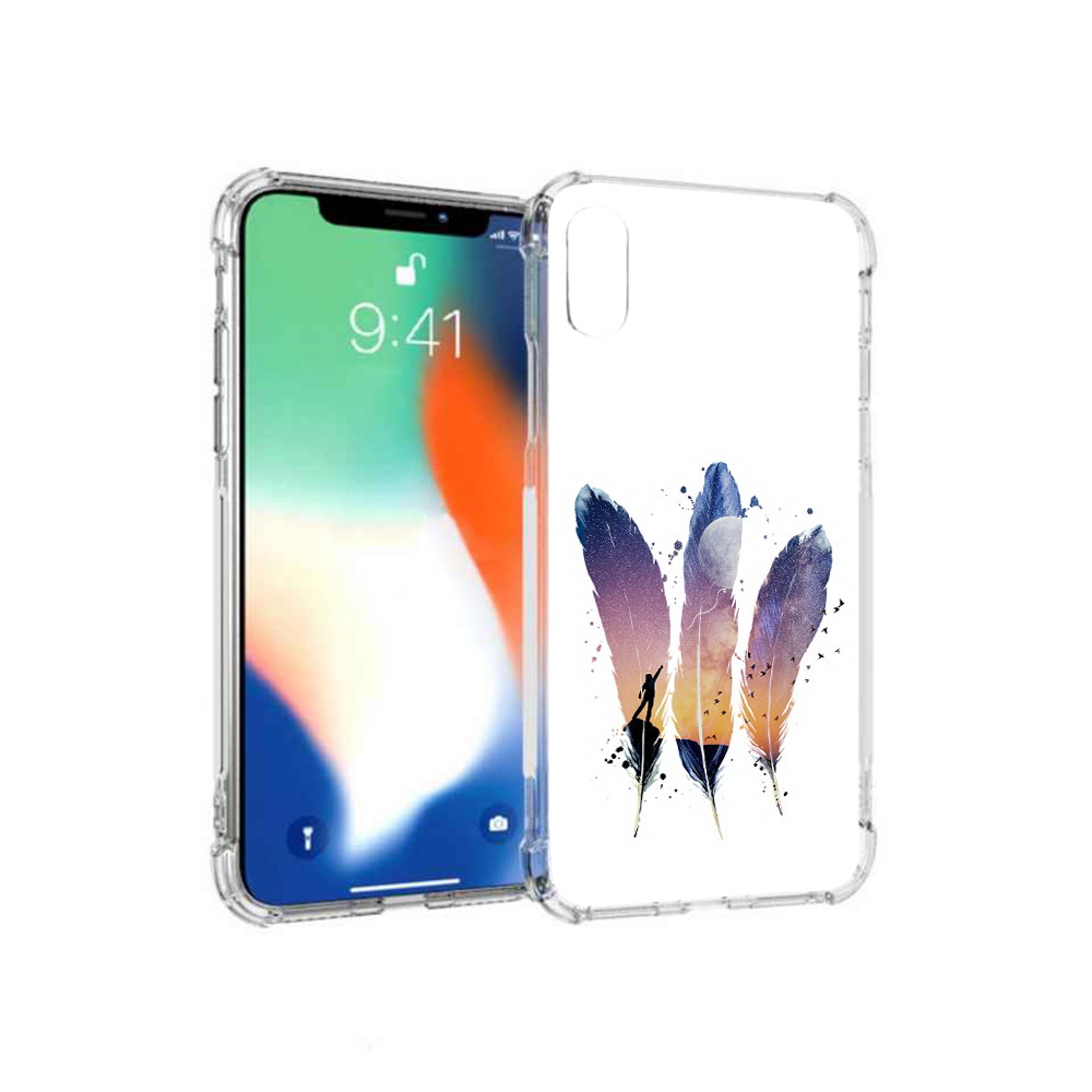 

Чехол MyPads Tocco для Apple iPhone XS Max небесные перья (PT117540.614.519), Прозрачный, Tocco