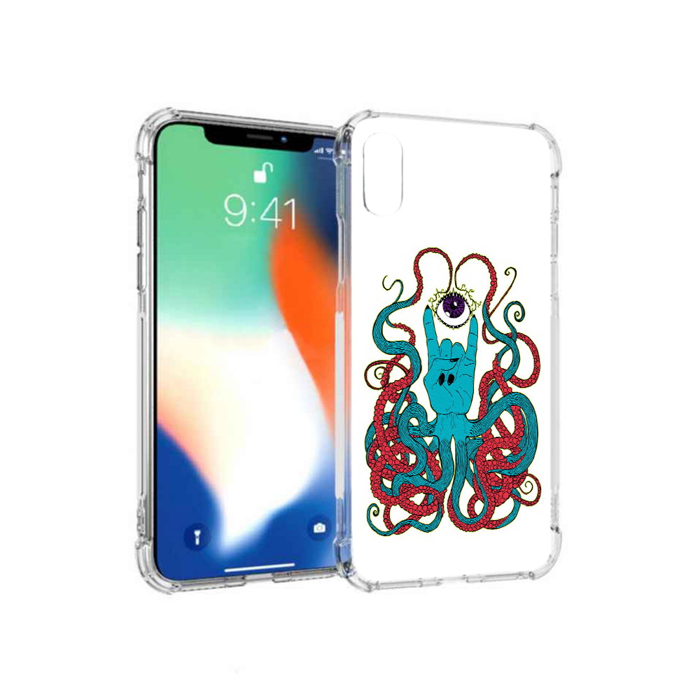 

Чехол MyPads Tocco для Apple iPhone XS Max осьминог-рука абстракция (PT117540.614.530), Прозрачный, Tocco