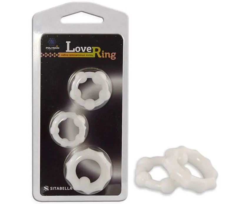 Набор из 3 эрекционных колец Sitabella белый