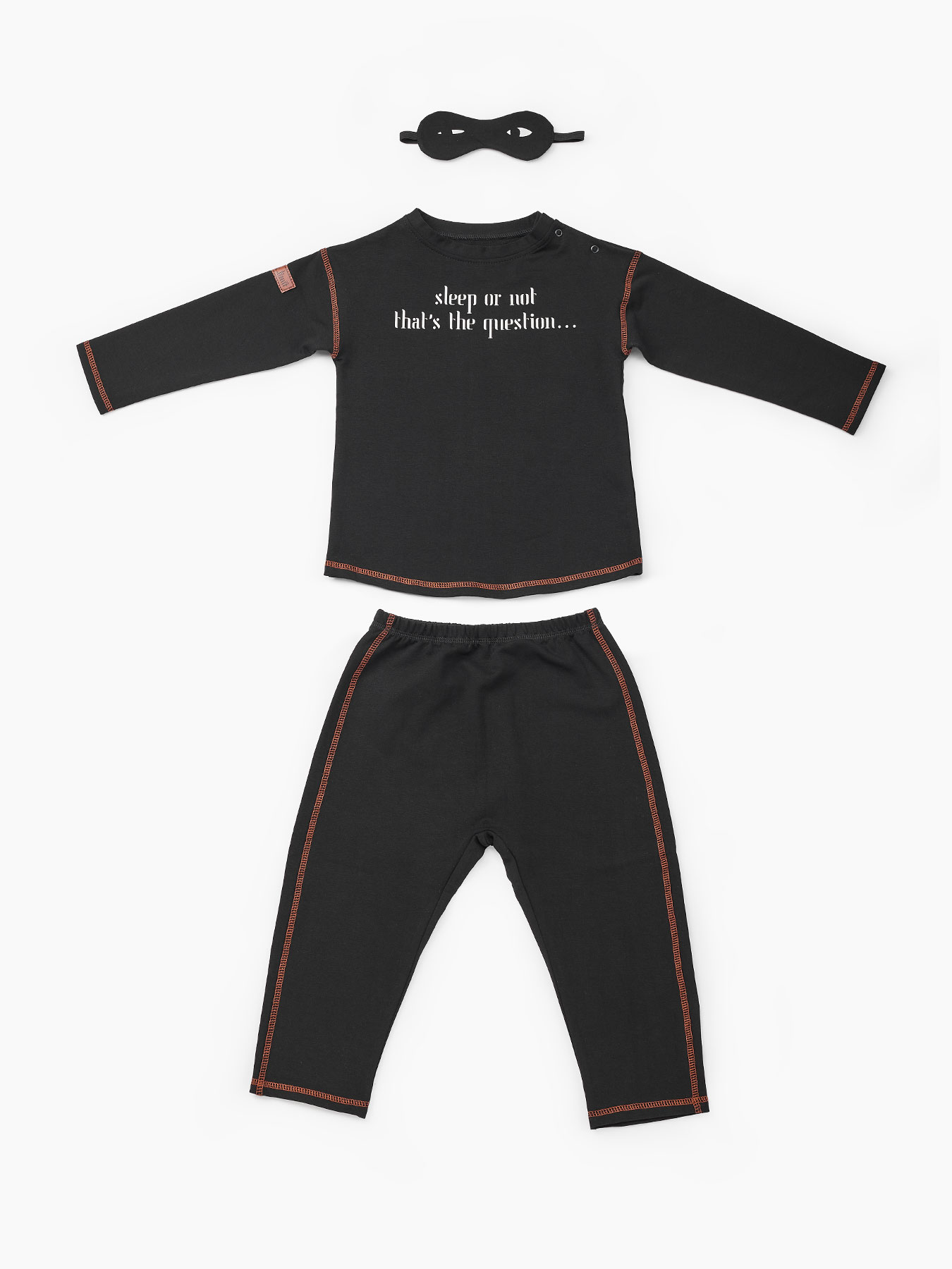 Комплект: брюки, джемпер, повязка на голову (black, size 68-74) Happy Baby черный  68-74