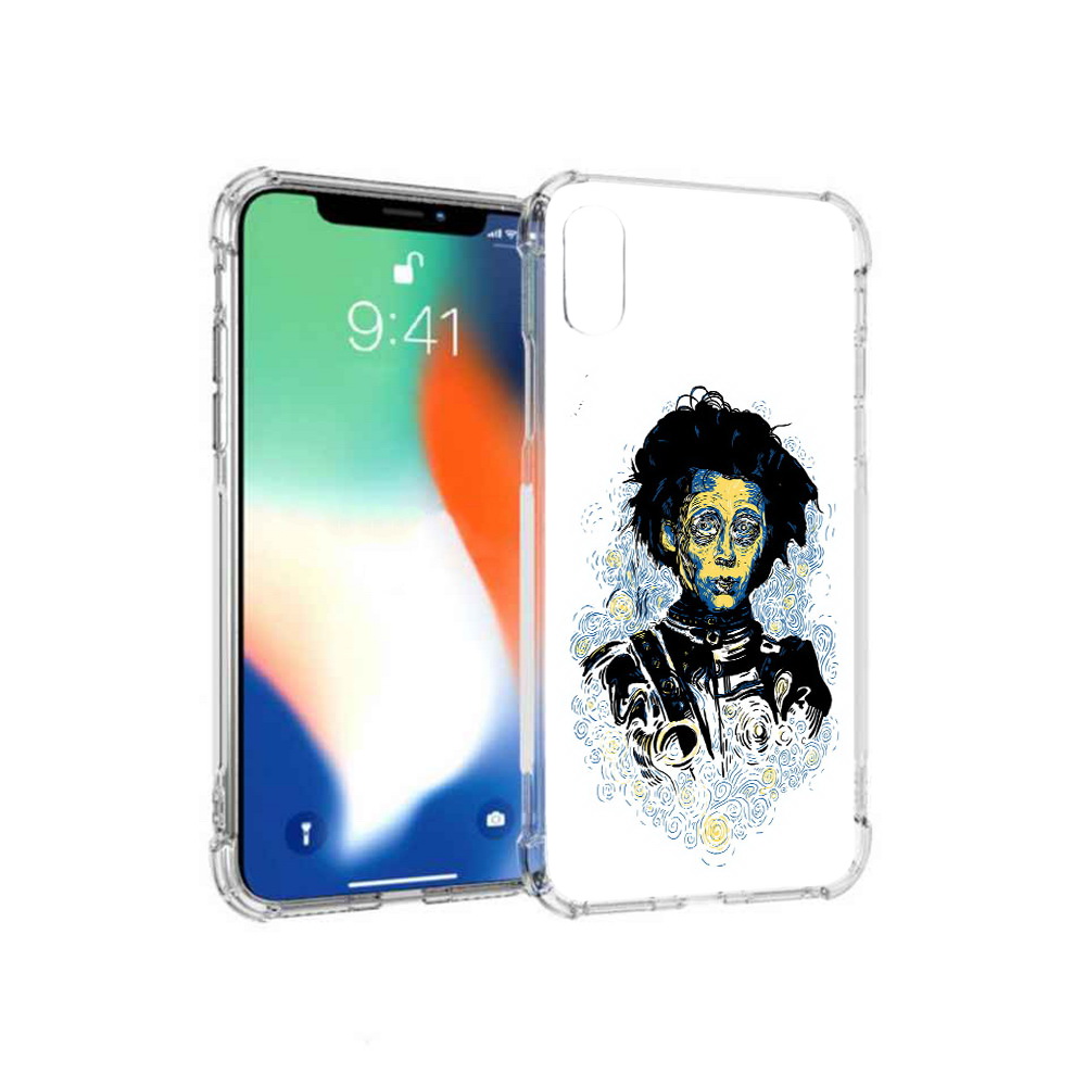 

Чехол MyPads Tocco для Apple iPhone XS Max парень черно-белый абстракция, Прозрачный, Tocco