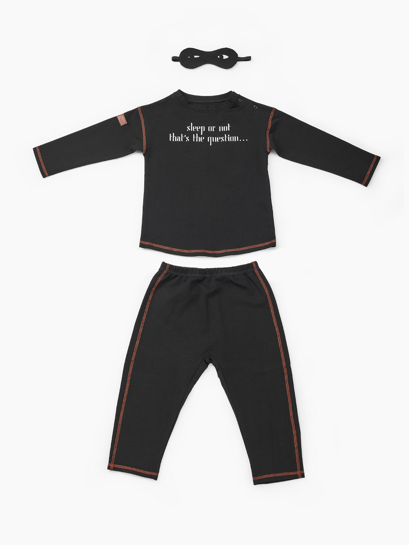 фото Комплект: брюки, джемпер, повязка на голову (black, size 80-86) happy baby черный 80-86