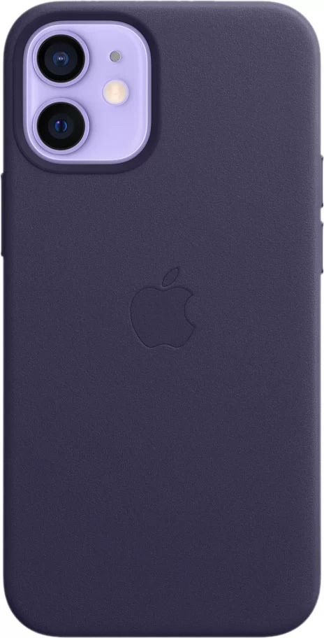 фото Чехол apple для смартфона iphone 12 mini leather case magsafe deep violet (mjyq3ze/a)