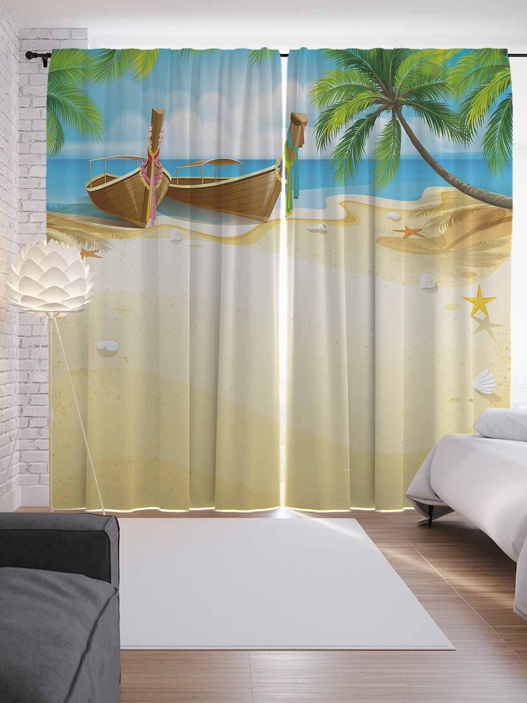 

Шторы JoyArty с фотопечатью "Прогулочные лодки у берега" из сатена, 290х265 см, Прогулочные лодки у берега