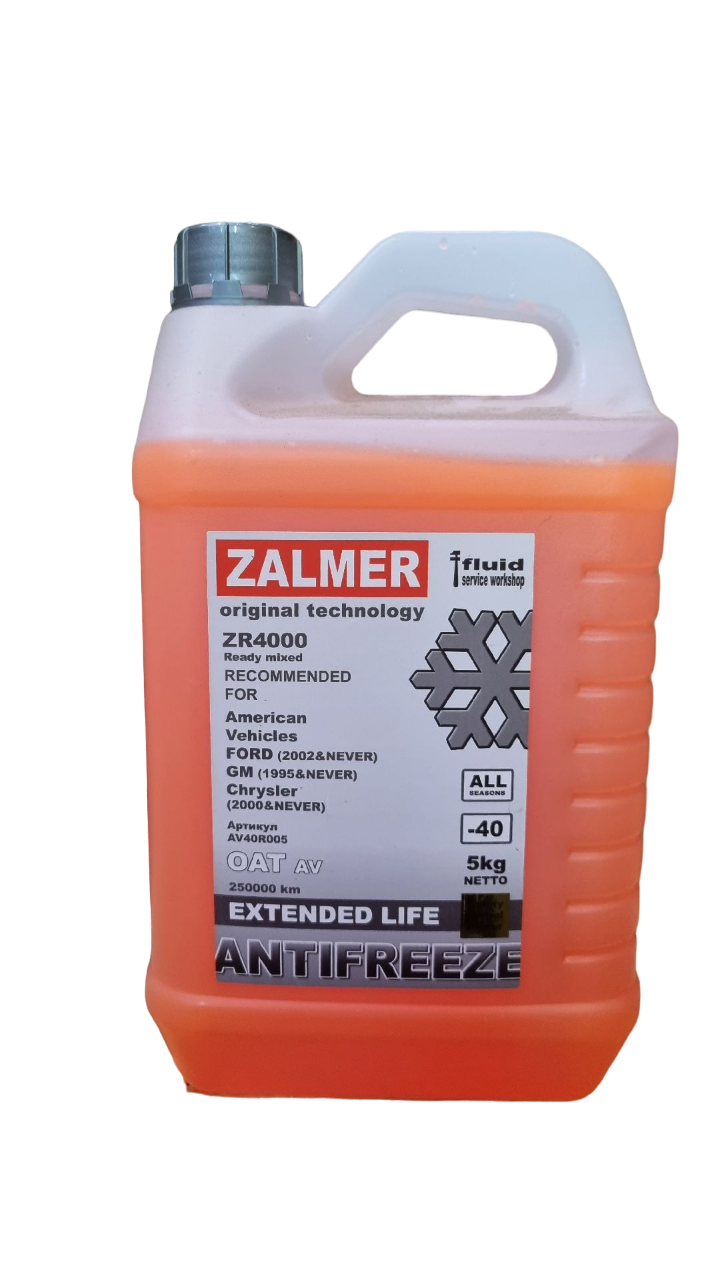 Антифриз ZALMER ZR4000 AV OAT, оранжевый, 5кг