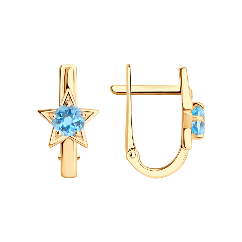 

Серьги женские из золота SOKOLOV 727572, топаз, 727572