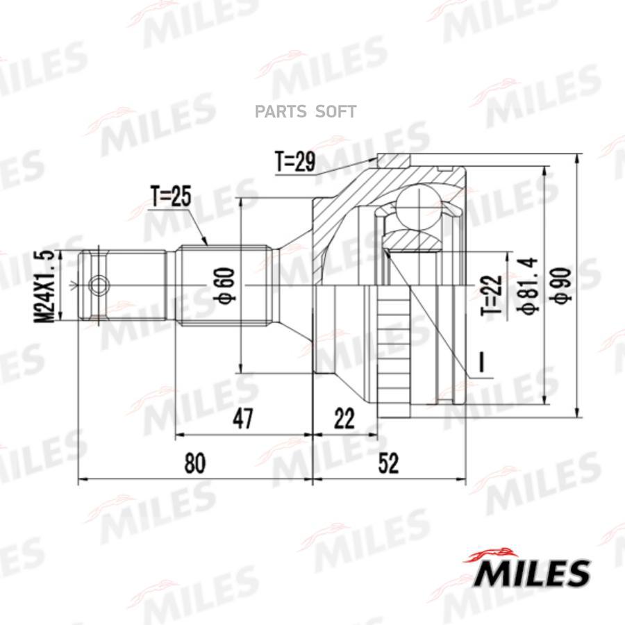 

ШРУС PEUGEOT C4/PEUGEOT 1.4-1.6 02- наружн. (ABS) GA20384