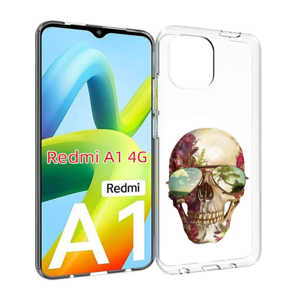 

Чехол MyPads Череп с очками для Xiaomi Redmi A1, Прозрачный, Tocco
