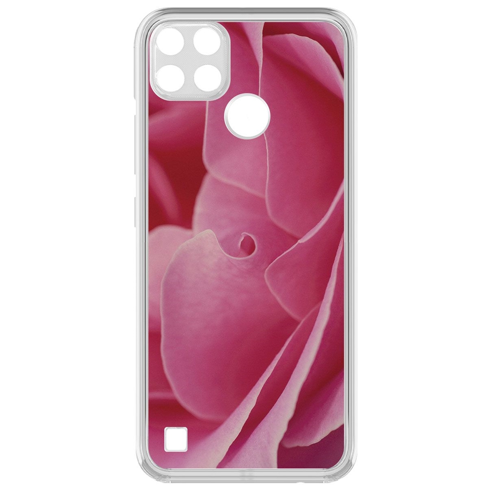 

Чехол-накладка Krutoff Clear Case Лепестки для Realme C25Y, Прозрачный