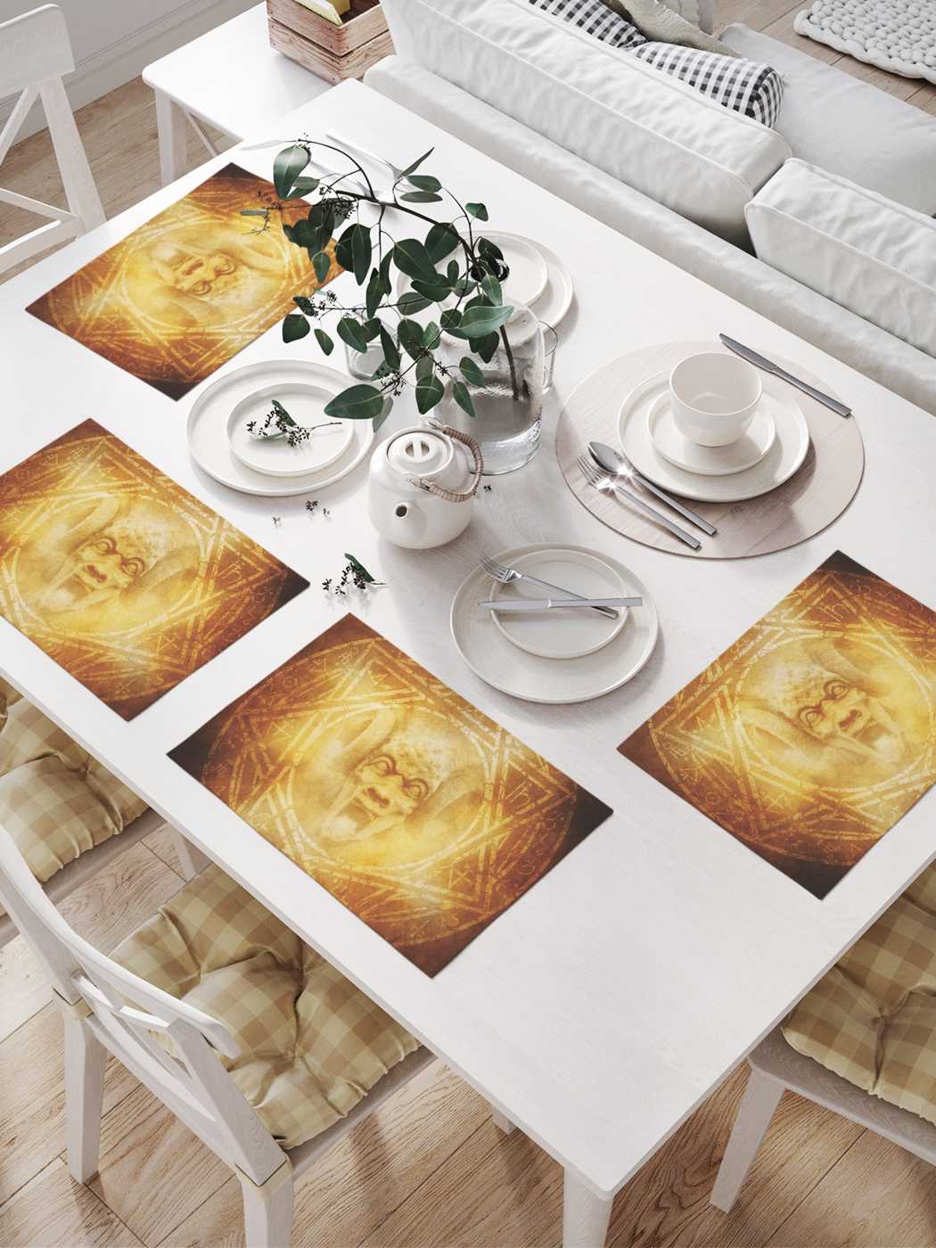 

Сервировочные селфетки JoyArty "Призыв демона" (32х46 см, 4 шт.), Голубой