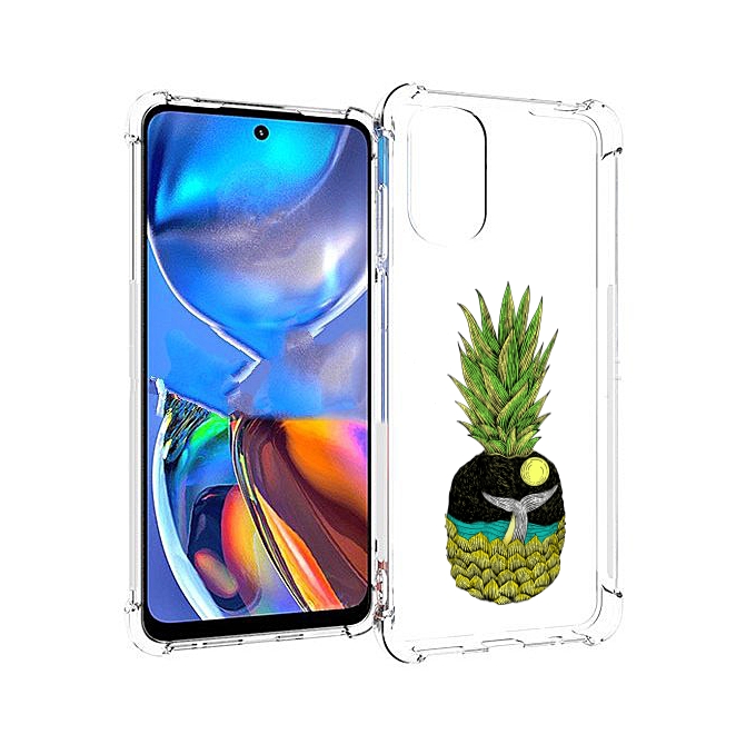 

Чехол MyPads ананас с китом для Motorola Moto E32, Прозрачный, Tocco