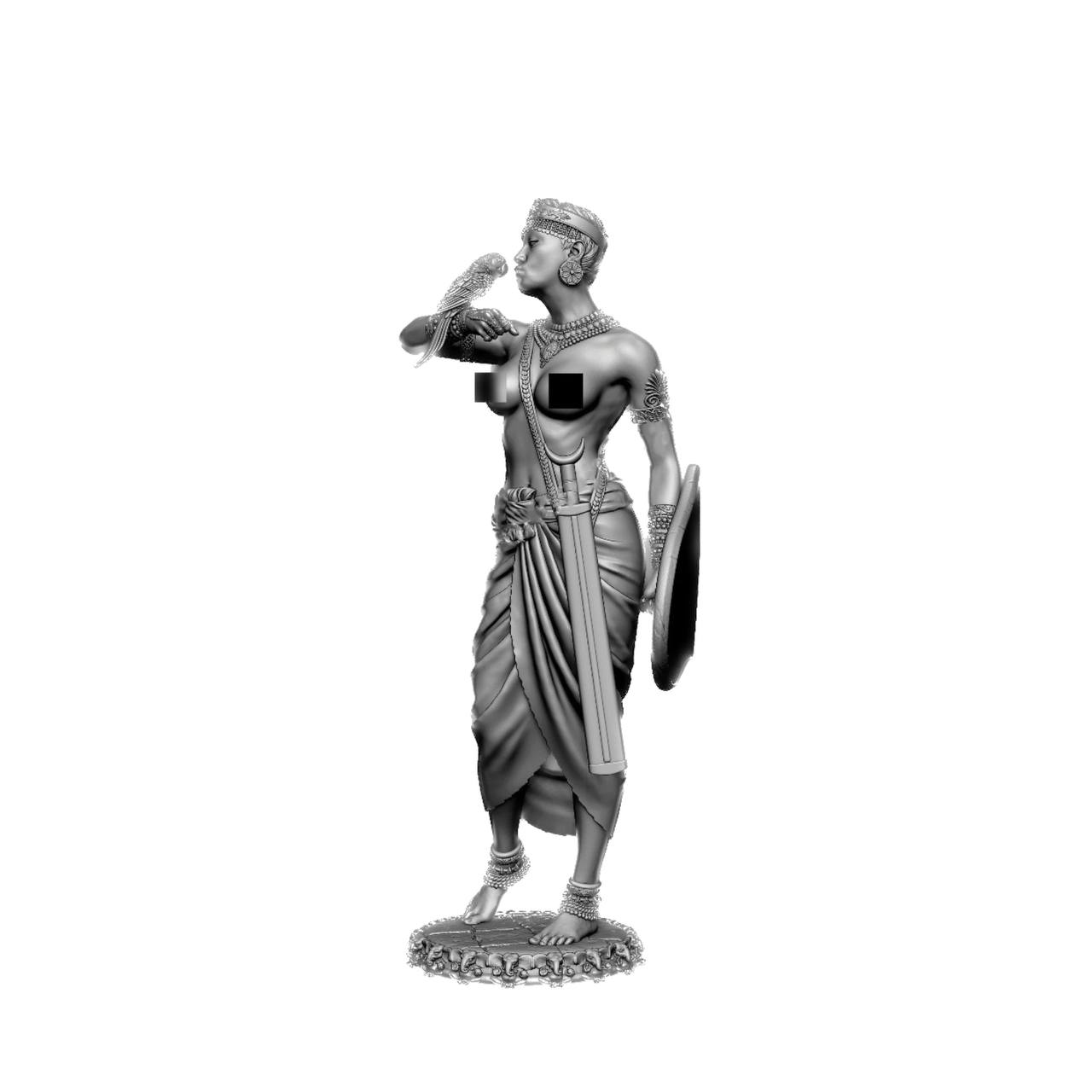 CHM-75061. Индийская женщина-телохранитель, 4-2 века до н.э. Материал - смола.