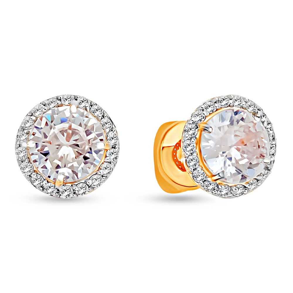 

Серьги пусеты из красного золота 585Gold 302006847, фианит, 302006847