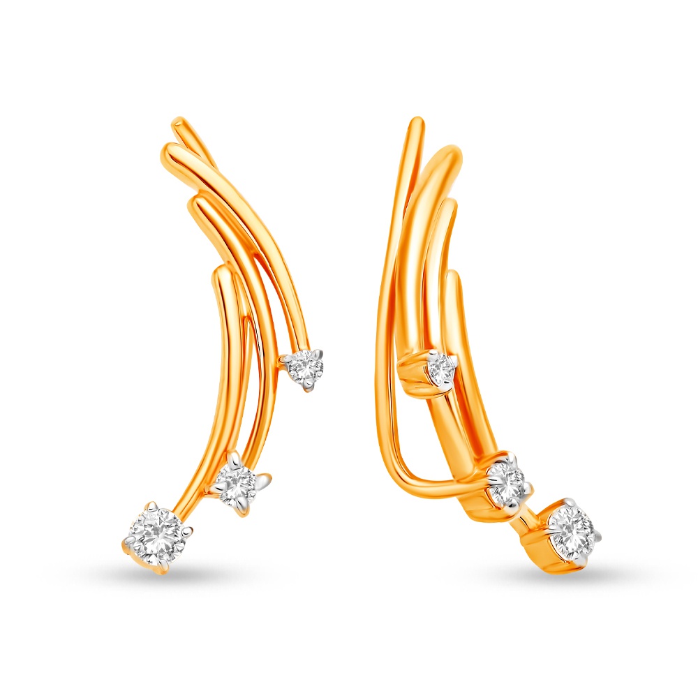

Серьги клаймберы из красного золота 585Gold 302006850, фианит, 302006850