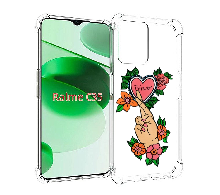 

Чехол MyPads ручки-навсегда женский для Realme C35 / Narzo 50A Prime, Прозрачный, Tocco