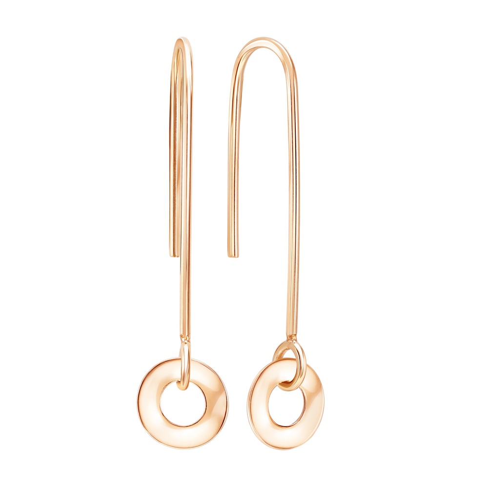 

Серьги подвески из красного золота 585Gold 402004609, 402004609