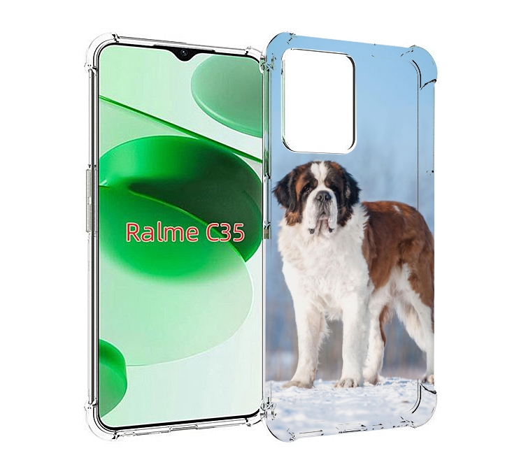 

Чехол MyPads сенбернар для Realme C35 / Narzo 50A Prime, Прозрачный, Tocco