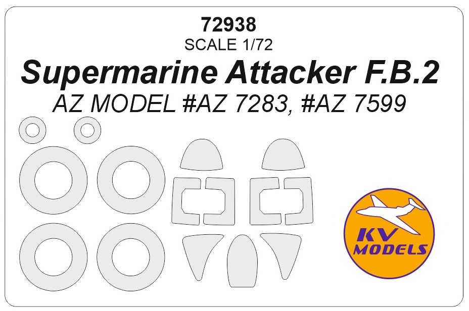 

72938KV Supermarine Attacker F.B.2 AZ 7283, 7599 маски на диски и колеса, Однотонный
