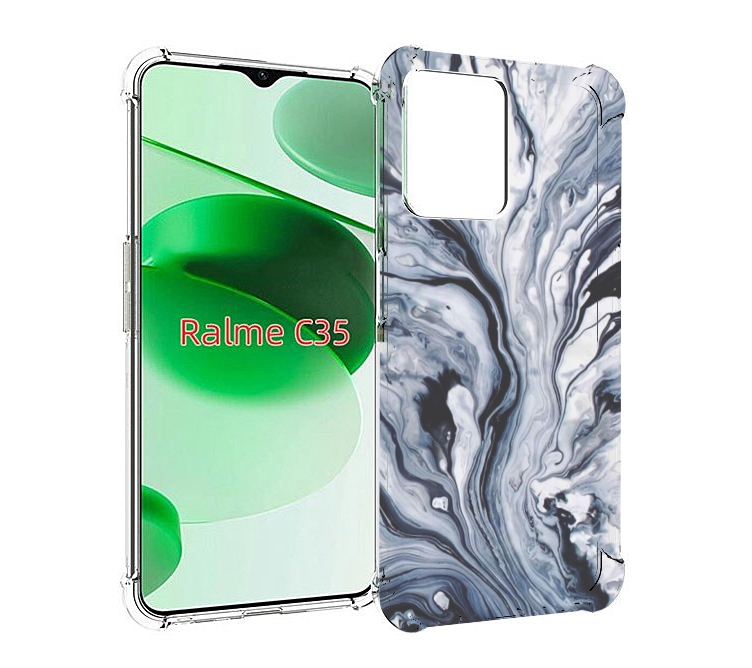 

Чехол MyPads серая краска для Realme C35 / Narzo 50A Prime, Прозрачный, Tocco