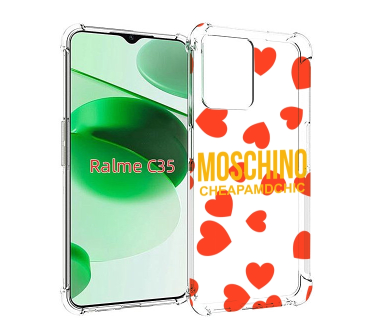 

Чехол MyPads сердца-москино для Realme C35 / Narzo 50A Prime, Прозрачный, Tocco
