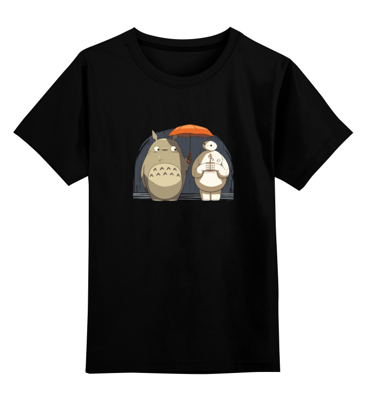 

Футболка детская Printio Totoro x baymax цв. черный р. 128, Totoro x baymax