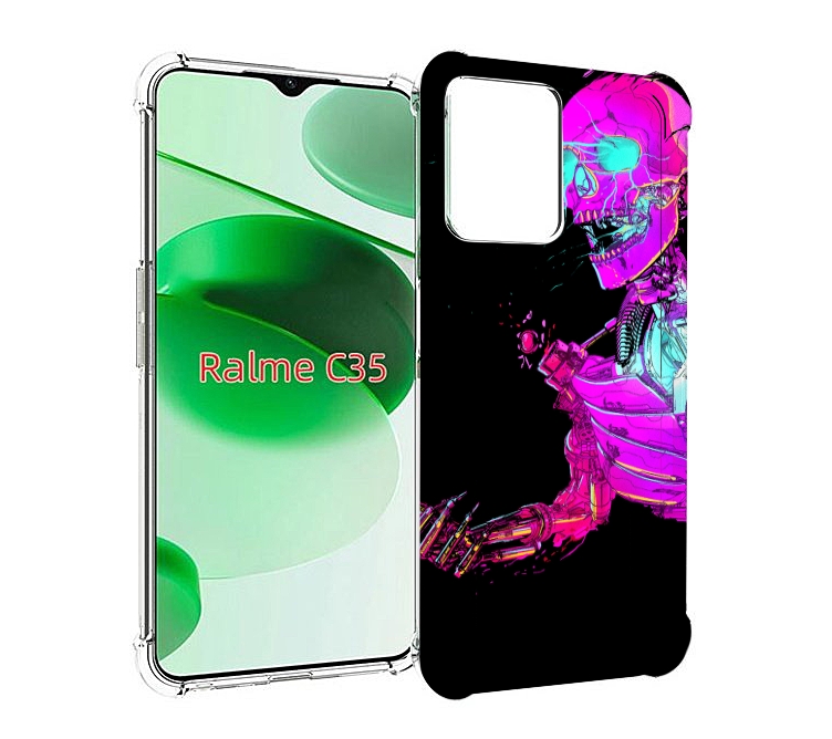 

Чехол MyPads скелет-робот-фиолетовый для Realme C35 / Narzo 50A Prime, Прозрачный, Tocco