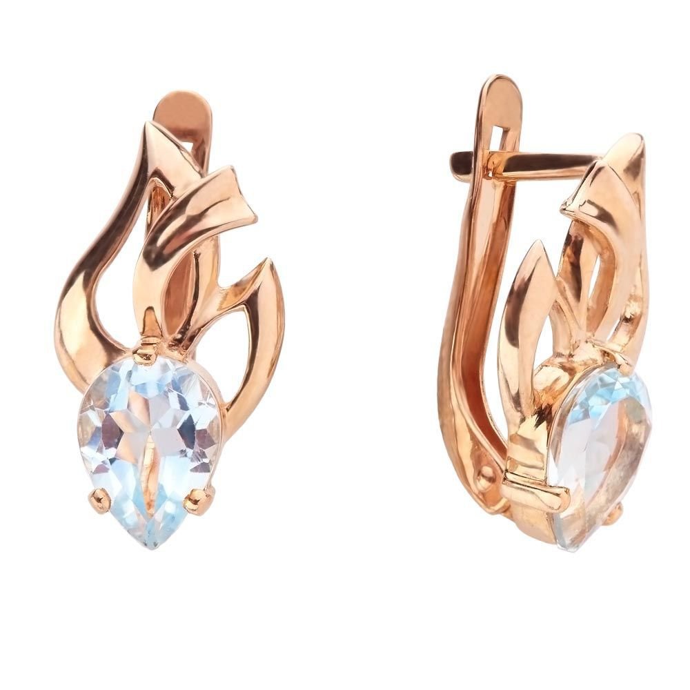 

Серьги из красного золота 585Gold 202002733, топаз, 202002733