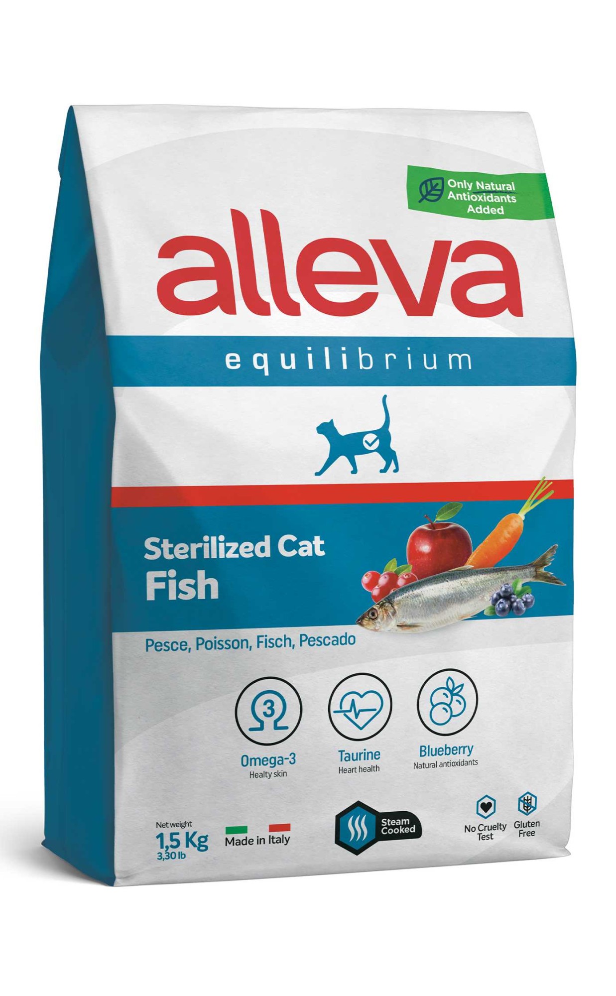 Сухой корм для кошек Alleva Эквилибриум с рыбой, для стерилизованных, 10 кг