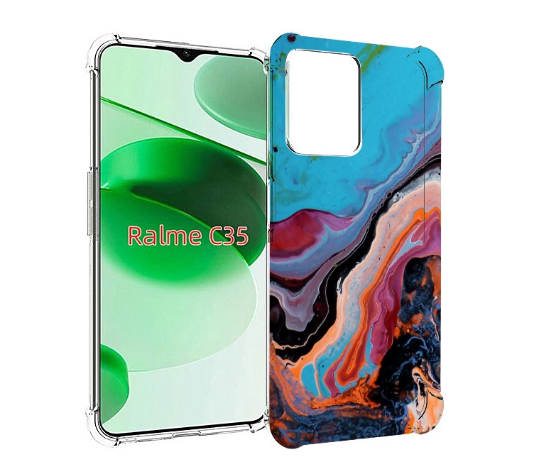 

Чехол MyPads смешанные краски для Realme C35 / Narzo 50A Prime, Прозрачный, Tocco