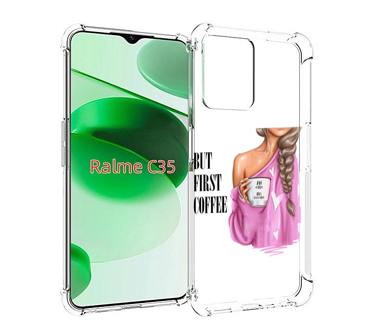 

Чехол MyPads сначала-кофе для Realme C35 / Narzo 50A Prime, Прозрачный, Tocco