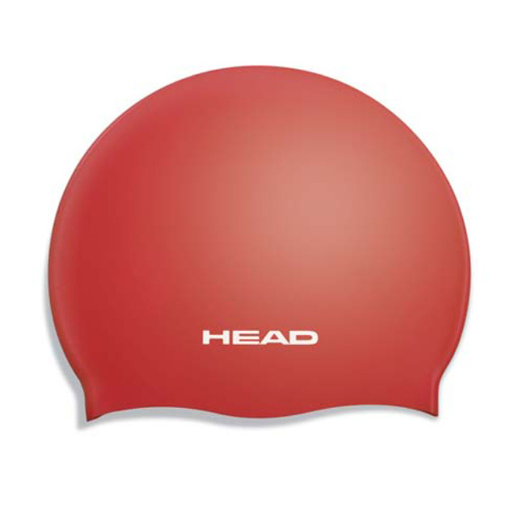 Шапочка для плавания HEAD SILICONE FLAT цв.красный