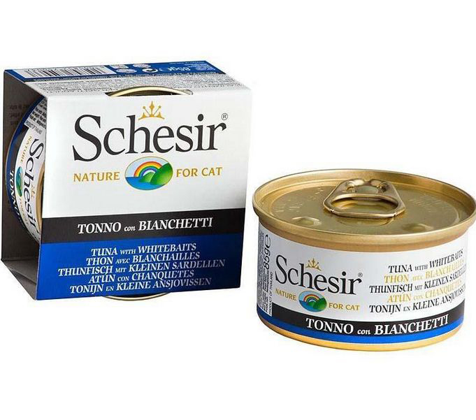 

Влажный корм для кошек Schesir тунец, мальки, 85г