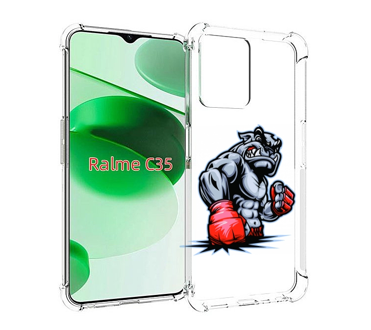 

Чехол MyPads собака-боксер для Realme C35 / Narzo 50A Prime, Прозрачный, Tocco