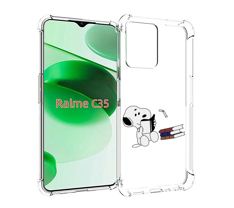 

Чехол MyPads собака-с-книжками для Realme C35 / Narzo 50A Prime, Прозрачный, Tocco