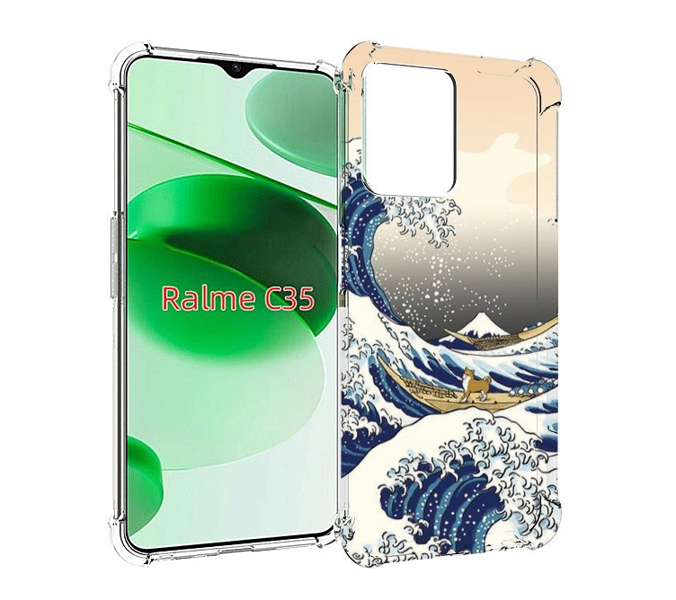 

Чехол MyPads собаки-на-плоту для Realme C35 / Narzo 50A Prime, Прозрачный, Tocco